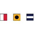 International Code of Signal/ Complete Flag Set w/ Brass Snaps & Rings (Size 10)